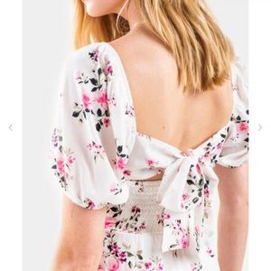 NWOT Drew Floral Back Tie Mini Dress